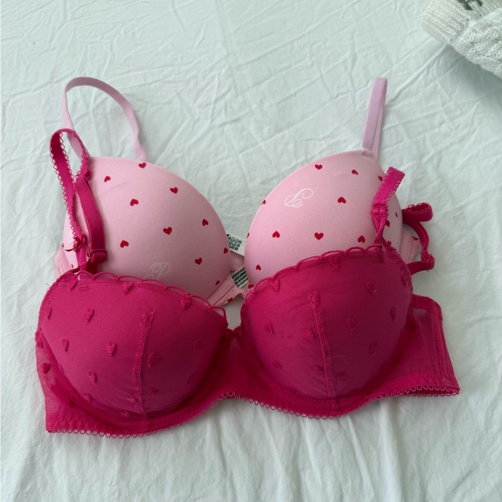 Victorias Secret/Pink - Heart Pattern Bras - LIKE NEW